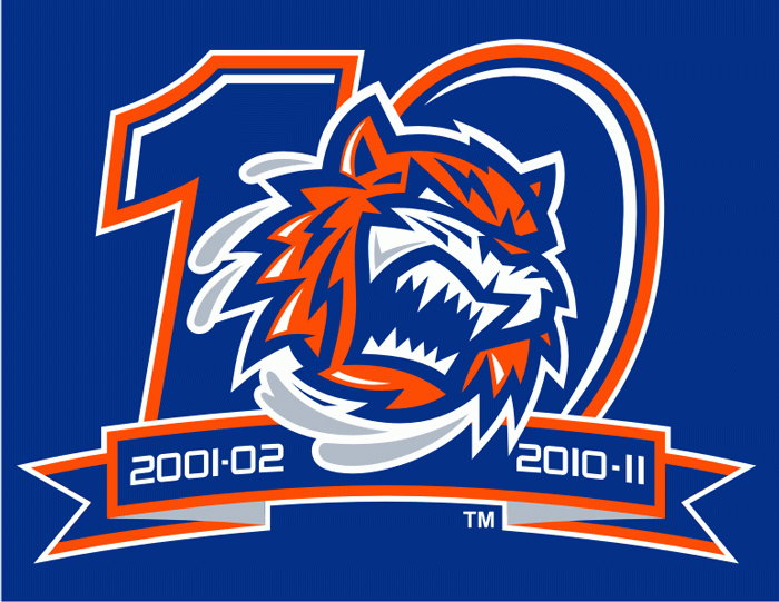 Bridgeport Sound Tigers 2011 Anniversary Logo iron on transfers for T-shirts